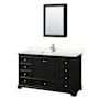 Wyndham Collection Deborah 60" Free Standing Single Basin Vanity Set with Cultured Marble Vanity Top and Framed Mirror Dark Espresso / Carrara Cultured Marble Top / Polished Chrome Hardware