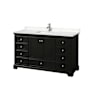Wyndham Collection Deborah 60" Free Standing Single Basin Vanity Set with Cultured Marble Vanity Top Dark Espresso / Carrara Cultured Marble Top / Polished Chrome Hardware
