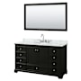 Wyndham Collection Deborah 60" Free Standing Single Vanity Set with Wood Cabinet, Marble Vanity Top, and Framed Mirror Dark Espresso / White Carrara Marble Top / Polished Chrome Hardware