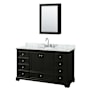 Wyndham Collection Deborah 60" Free Standing Single Vanity Set with Wood Cabinet, Marble Vanity Top, and Medicine Cabinet Dark Espresso / White Carrara Marble Top / Polished Chrome Hardware