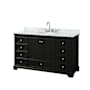 Wyndham Collection Deborah 60" Free Standing Single Vanity Set with Wood Cabinet and Marble Vanity Top Dark Espresso / White Carrara Marble Top / Polished Chrome Hardware