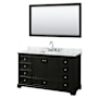 Wyndham Collection Deborah 60" Free Standing Single Vanity Set with Wood Cabinet, Marble Vanity Top, and Framed Mirror Dark Espresso / White Carrara Marble Top / Polished Chrome Hardware