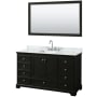 Dark Espresso / White Carrara Marble Top / Polished Chrome Hardware