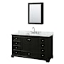 Wyndham Collection Deborah 60" Free Standing Single Vanity Set with Wood Cabinet, Marble Vanity Top, and Medicine Cabinet Dark Espresso / White Carrara Marble Top / Polished Chrome Hardware