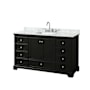 Wyndham Collection Deborah 60" Free Standing Single Vanity Set with Wood Cabinet and Marble Vanity Top Dark Espresso / White Carrara Marble Top / Polished Chrome Hardware