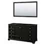 Wyndham Collection Deborah 59-1/4" Free Standing Single Wood Vanity Cabinet Only with Mirror - Less Vanity Top Dark Espresso / Polished Chrome Hardware
