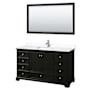 Wyndham Collection Deborah 60" Free Standing Single Basin Vanity Set with Cultured Marble Vanity Top and Framed Mirror Dark Espresso / White Cultured Marble Top / Polished Chrome Hardware