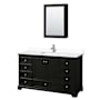 Wyndham Collection Deborah 60" Free Standing Single Basin Vanity Set with Cultured Marble Vanity Top and Framed Mirror Dark Espresso / White Cultured Marble Top / Polished Chrome Hardware