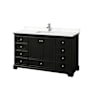 Wyndham Collection Deborah 60" Free Standing Single Basin Vanity Set with Cabinet and Quartz Vanity Top Dark Espresso / White Quartz Top / Polished Chrome Hardware