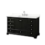 Wyndham Collection Deborah 60" Free Standing Single Basin Vanity Set with Cabinet and Quartz Vanity Top Dark Espresso / White Quartz Top / Polished Chrome Hardware