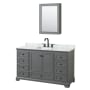 Dark Gray / White Carrara Marble Top / Matte Black Hardware