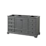 Wyndham Collection Deborah 59-1/4" Free Standing Single Wood Vanity Cabinet Only - Less Vanity Top Dark Gray / Matte Black Hardware