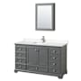 Wyndham Collection Deborah 60" Free Standing Single Basin Vanity Set with Cultured Marble Vanity Top and Framed Mirror Dark Gray / Carrara Cultured Marble Top / Polished Chrome Hardware