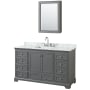 Dark Gray / White Carrara Marble Top / Polished Chrome Hardware