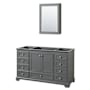 Wyndham Collection Deborah 59-1/4" Free Standing Single Wood Vanity Cabinet Only with Mirror - Less Vanity Top Dark Gray / Polished Chrome Hardware