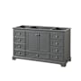 Wyndham Collection Deborah 59-1/4" Free Standing Single Wood Vanity Cabinet Only - Less Vanity Top Dark Gray / Polished Chrome Hardware