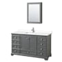 Wyndham Collection Deborah 60" Free Standing Single Basin Vanity Set with Cultured Marble Vanity Top and Framed Mirror Dark Gray / White Cultured Marble Top / Polished Chrome Hardware