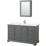 Dark Gray / White Cultured Marble Top / Polished Chrome Hardware