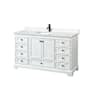Wyndham Collection Deborah 60" Free Standing Single Basin Vanity Set with Cultured Marble Vanity Top White / Carrara Cultured Marble Top / Matte Black Hardware