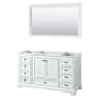 Wyndham Collection Deborah 59-1/4" Free Standing Single Wood Vanity Cabinet Only with Mirror - Less Vanity Top White / Matte Black Hardware