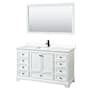 Wyndham Collection Deborah 60" Free Standing Single Basin Vanity Set with Cultured Marble Vanity Top and Framed Mirror White / White Cultured Marble Top / Matte Black Hardware