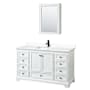 Wyndham Collection Deborah 60" Free Standing Single Basin Vanity Set with Cultured Marble Vanity Top and Framed Mirror White / White Cultured Marble Top / Matte Black Hardware