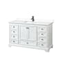 Wyndham Collection Deborah 60" Free Standing Single Basin Vanity Set with Cultured Marble Vanity Top White / White Cultured Marble Top / Matte Black Hardware