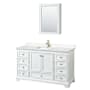 Wyndham Collection Deborah 60" Free Standing Single Basin Vanity Set with Cultured Marble Vanity Top and Framed Mirror White / Carrara Cultured Marble Top / Brushed Gold Hardware