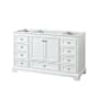 Wyndham Collection Deborah 59-1/4" Free Standing Single Wood Vanity Cabinet Only - Less Vanity Top White / Brushed Gold Hardware