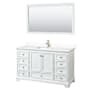 Wyndham Collection Deborah 60" Free Standing Single Basin Vanity Set with Cultured Marble Vanity Top and Framed Mirror White / White Cultured Marble Top / Brushed Gold Hardware