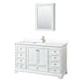 Wyndham Collection Deborah 60" Free Standing Single Basin Vanity Set with Cultured Marble Vanity Top and Framed Mirror White / White Cultured Marble Top / Brushed Gold Hardware