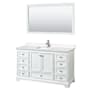 Wyndham Collection Deborah 60" Free Standing Single Basin Vanity Set with Cultured Marble Vanity Top and Framed Mirror White / Carrara Cultured Marble Top / Polished Chrome Hardware