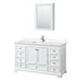 Wyndham Collection Deborah 60" Free Standing Single Basin Vanity Set with Cultured Marble Vanity Top and Framed Mirror White / Carrara Cultured Marble Top / Polished Chrome Hardware