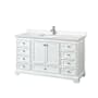 Wyndham Collection Deborah 60" Free Standing Single Basin Vanity Set with Cultured Marble Vanity Top White / Carrara Cultured Marble Top / Polished Chrome Hardware
