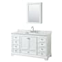 Wyndham Collection Deborah 60" Free Standing Single Vanity Set with Wood Cabinet, Marble Vanity Top, and Medicine Cabinet White / White Carrara Marble Top / Polished Chrome Hardware