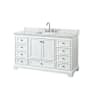Wyndham Collection Deborah 60" Free Standing Single Vanity Set with Wood Cabinet and Marble Vanity Top White / White Carrara Marble Top / Polished Chrome Hardware