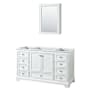Wyndham Collection Deborah 59-1/4" Free Standing Single Wood Vanity Cabinet Only with Mirror - Less Vanity Top White / Polished Chrome Hardware
