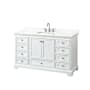 Wyndham Collection Deborah 60" Free Standing Single Basin Vanity Set with Cabinet and Quartz Vanity Top White / Giotto Quartz Top / Polished Chrome Hardware