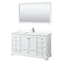 Wyndham Collection Deborah 60" Free Standing Single Basin Vanity Set with Cultured Marble Vanity Top and Framed Mirror White / White Cultured Marble Top / Polished Chrome Hardware