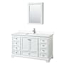Wyndham Collection Deborah 60" Free Standing Single Basin Vanity Set with Cultured Marble Vanity Top and Framed Mirror White / White Cultured Marble Top / Polished Chrome Hardware