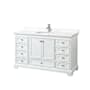 Wyndham Collection Deborah 60" Free Standing Single Basin Vanity Set with Cabinet and Quartz Vanity Top White / White Quartz Top / Polished Chrome Hardware
