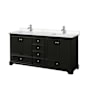 Wyndham Collection Deborah 72" Free Standing Double Basin Vanity Set with Cultured Marble Vanity Top Dark Espresso / Carrara Cultured Marble Top / Polished Chrome Hardware
