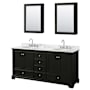 Wyndham Collection Deborah 72" Free Standing Double Vanity Set with Wood Cabinet, Marble Vanity Top, and Medicine Cabinet Dark Espresso / White Carrara Marble Top / Polished Chrome Hardware