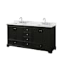 Wyndham Collection Deborah 72" Free Standing Double Vanity Set with Wood Cabinet and Marble Vanity Top Dark Espresso / White Carrara Marble Top / Polished Chrome Hardware