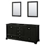 Wyndham Collection Deborah 71" Double Free Standing Wood Vanity Cabinet - Less Vanity Top Dark Espresso / Polished Chrome Hardware