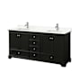 Wyndham Collection Deborah 72" Free Standing Double Basin Vanity Set with Cabinet and Quartz Vanity Top Dark Espresso / Giotto Quartz Top / Polished Chrome Hardware