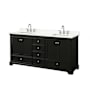 Wyndham Collection Deborah 72" Free Standing Double Basin Vanity Set with Cabinet and Quartz Vanity Top Dark Espresso / Giotto Quartz Top / Polished Chrome Hardware