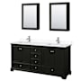 Wyndham Collection Deborah 72" Free Standing Double Basin Vanity Set with Cultured Marble Vanity Top and Framed Mirror Dark Espresso / White Cultured Marble Top / Polished Chrome Hardware