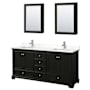 Wyndham Collection Deborah 72" Free Standing Double Basin Vanity Set with Cabinet, Quartz Vanity Top, and Medicine Cabinet Dark Espresso / White Quartz Top / Polished Chrome Hardware