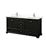 Wyndham Collection Deborah 72" Free Standing Double Basin Vanity Set with Cabinet and Quartz Vanity Top Dark Espresso / White Quartz Top / Polished Chrome Hardware
